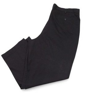 Savane Mens Chino Pants 44 X 30 Regular Black Cotton Flat Front Comfort Waist